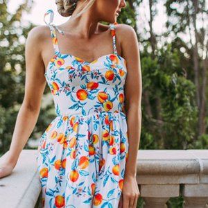 Amanda Uprichard Peaches Summer Tie Strap Dress - NWOT